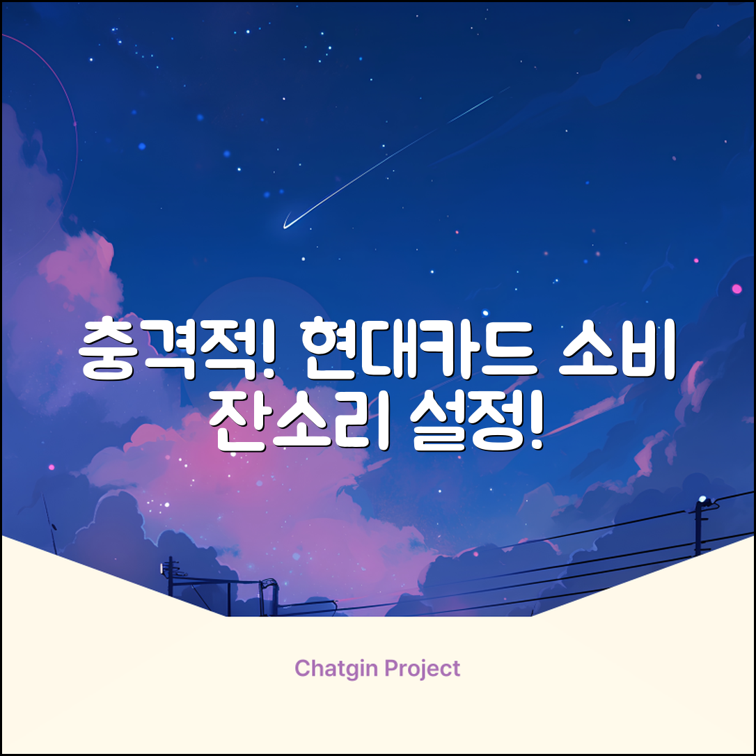 충격적인 현대카드 소비 잔소리 기능 설정법!