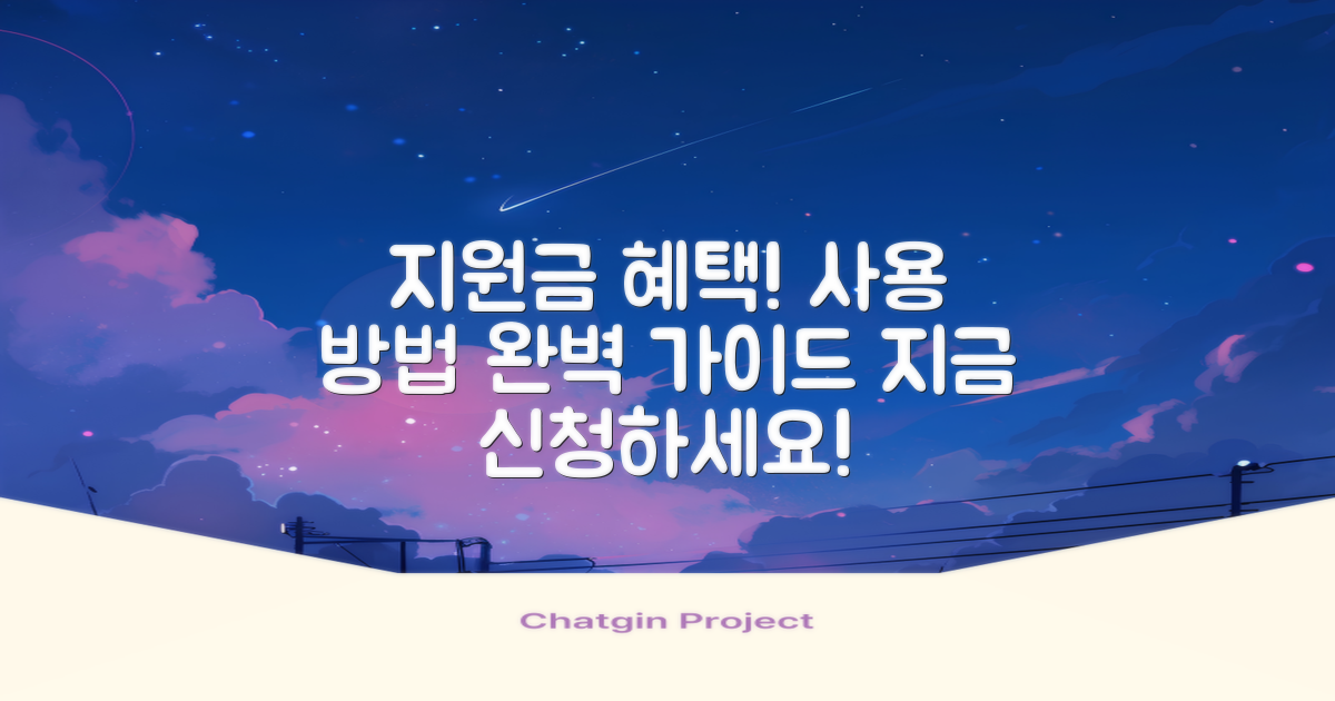 지원금 혜택 및 사용 방법