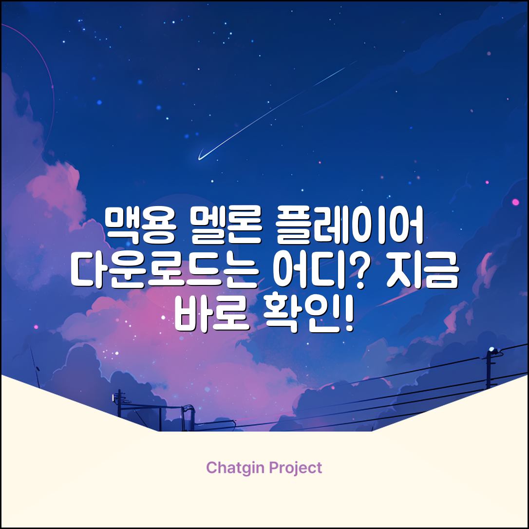 맥용 멜론 플레이어 다운로드, 어디서 할까요?
