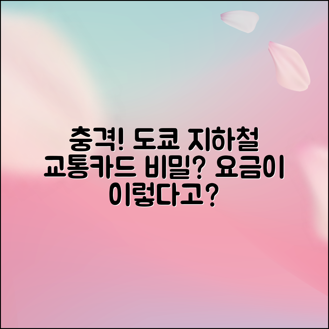 충격적인 도쿄 지하철 교통카드 요금 비밀!