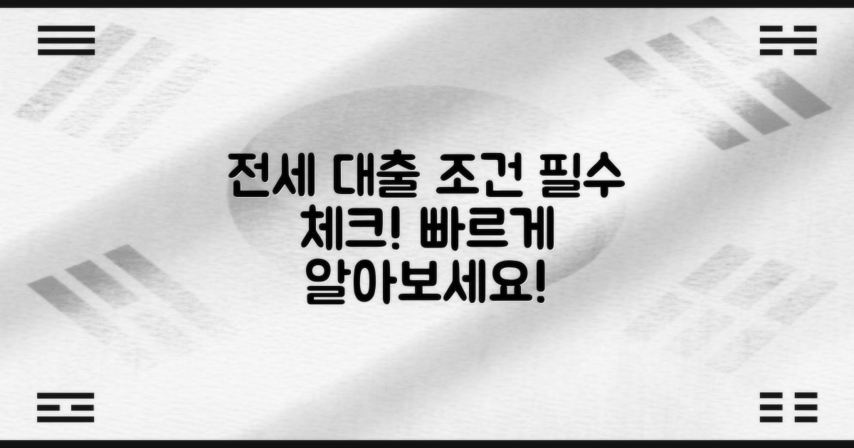 전세 대출 조건을 체크하세요