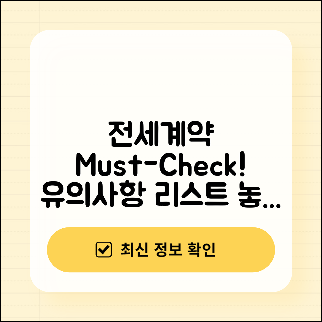 전세계약 시 유의사항 체크리스트
