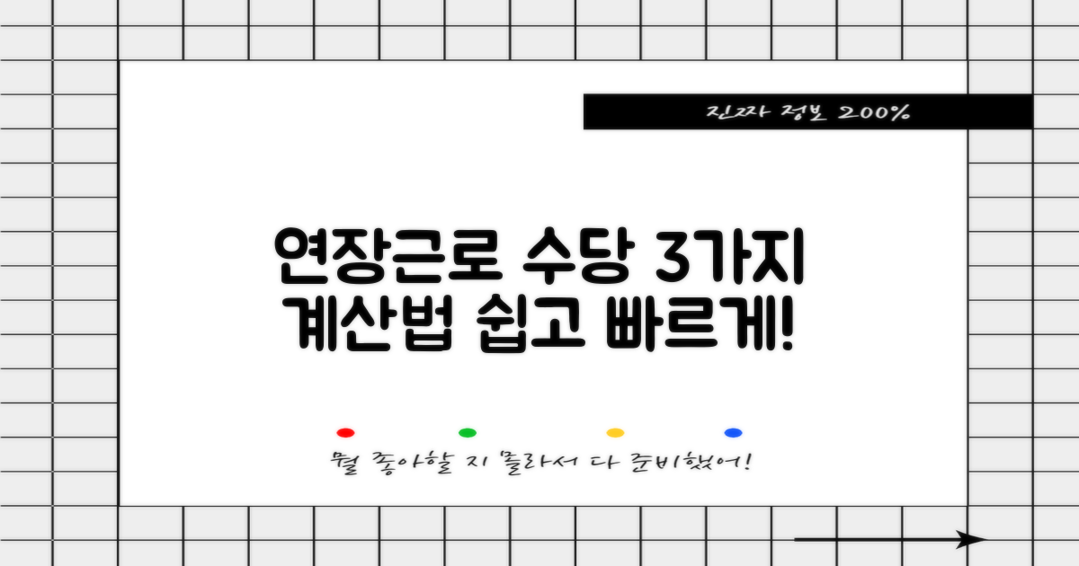 3가지 연장근로 수당 계산법