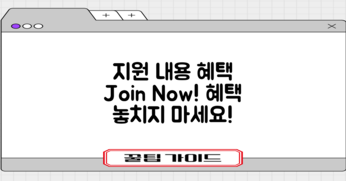 지원 내용 및 혜택