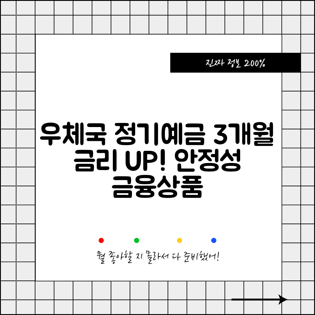 우체국 정기예금 3개월 금리 정보와 안정성 높은 금융 상품
